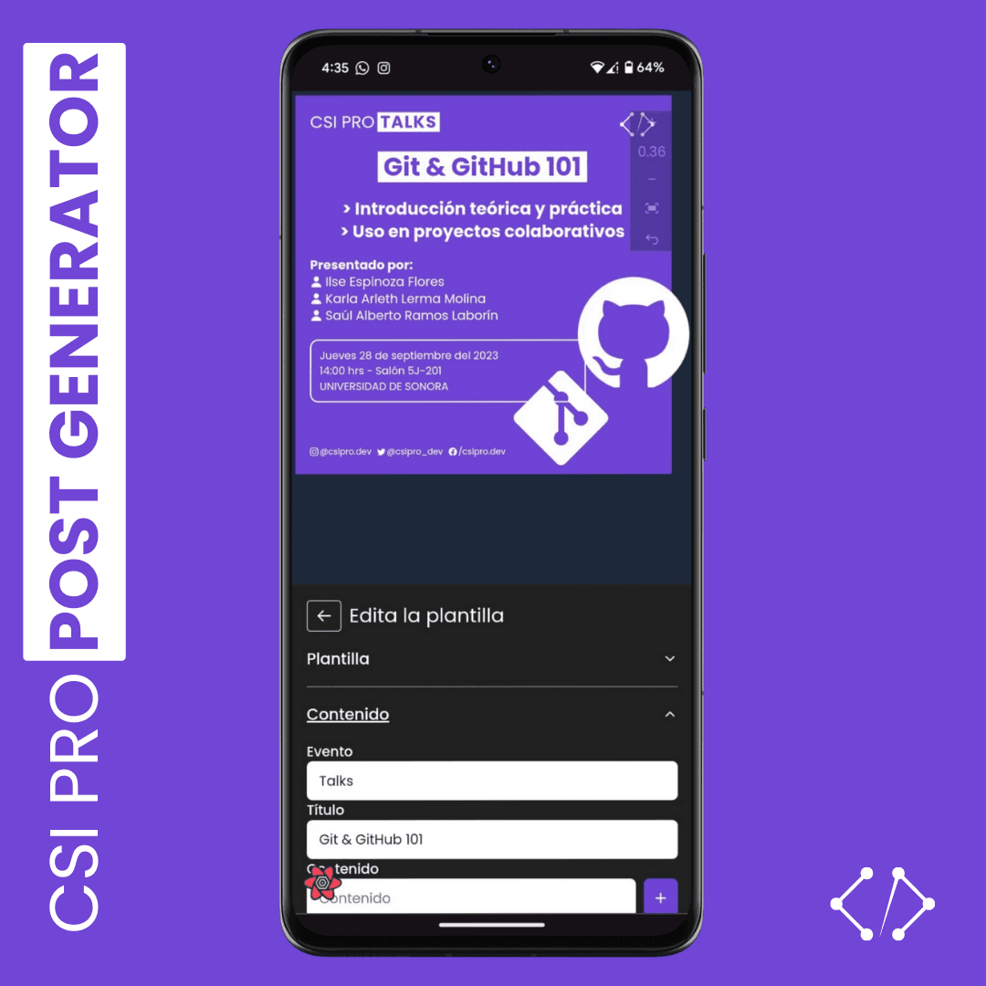 CSI PRO Post Generator's Poster on mobile